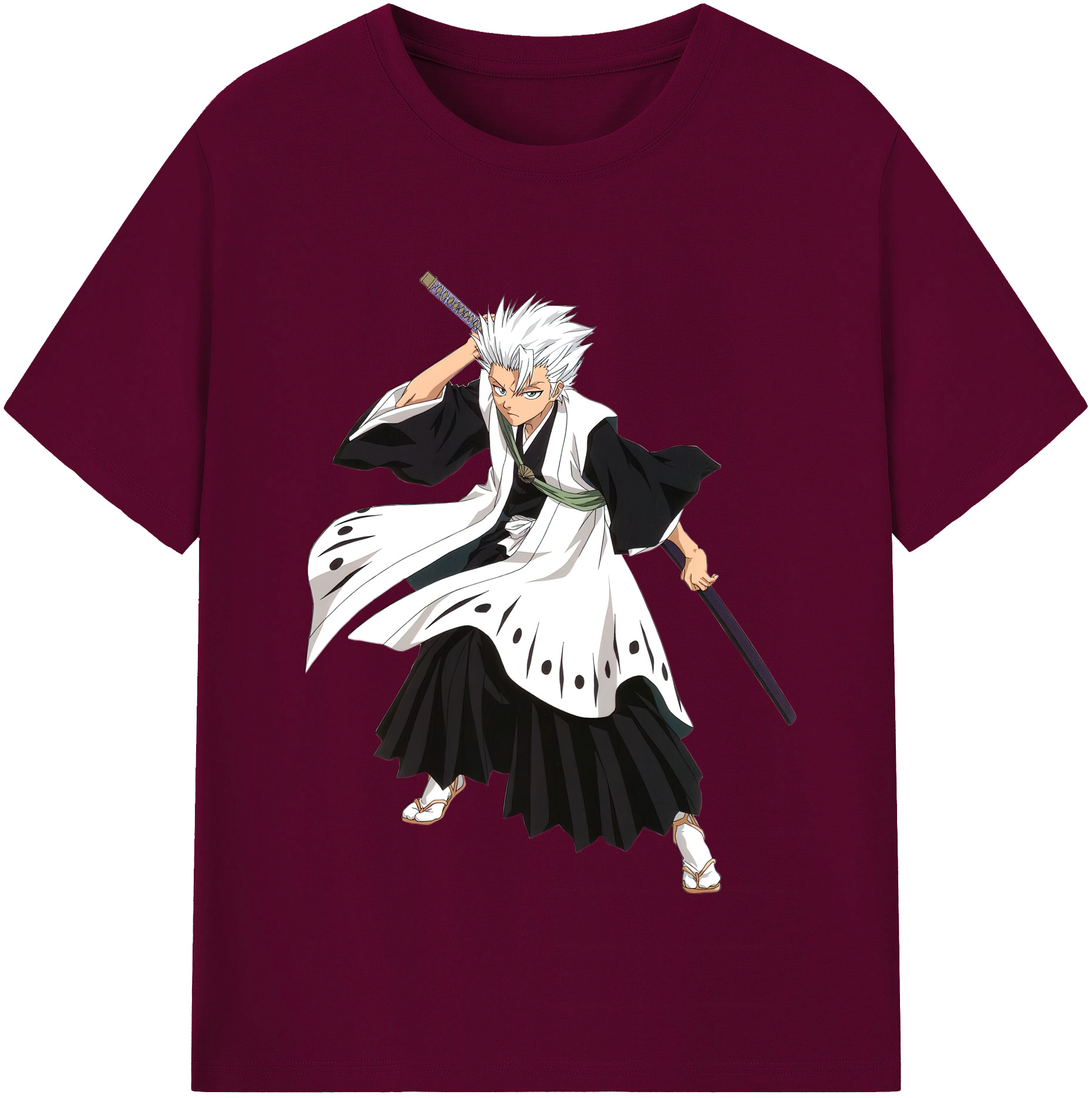 （画像用） ブリーチ 日番谷冬獅郎（ひつがや とうしろう） BLEACH Hitsugaya Toushirou レディースカジュアルプリントTシャツ（綿100％）
